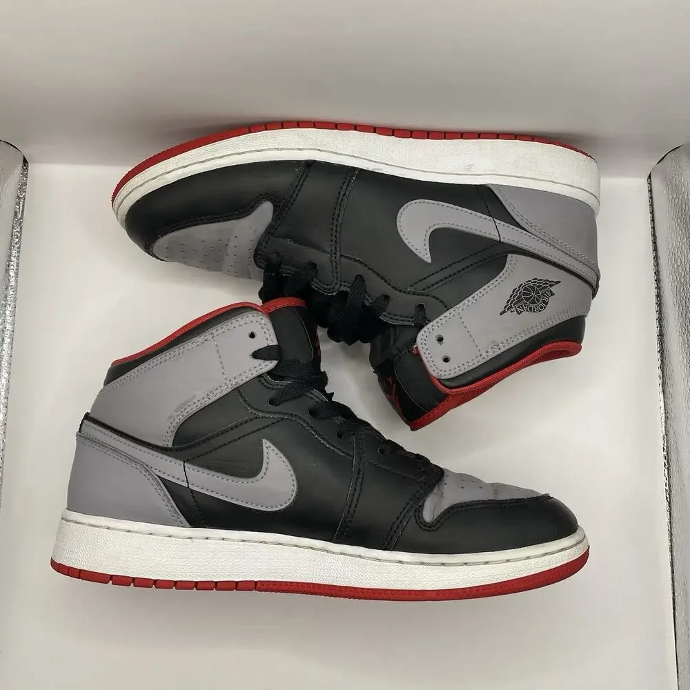 Nike Air Jordan 1 Mid Bred Shadow GS 6.5Y Basketball Shoes DQ8423-006 Multicolor